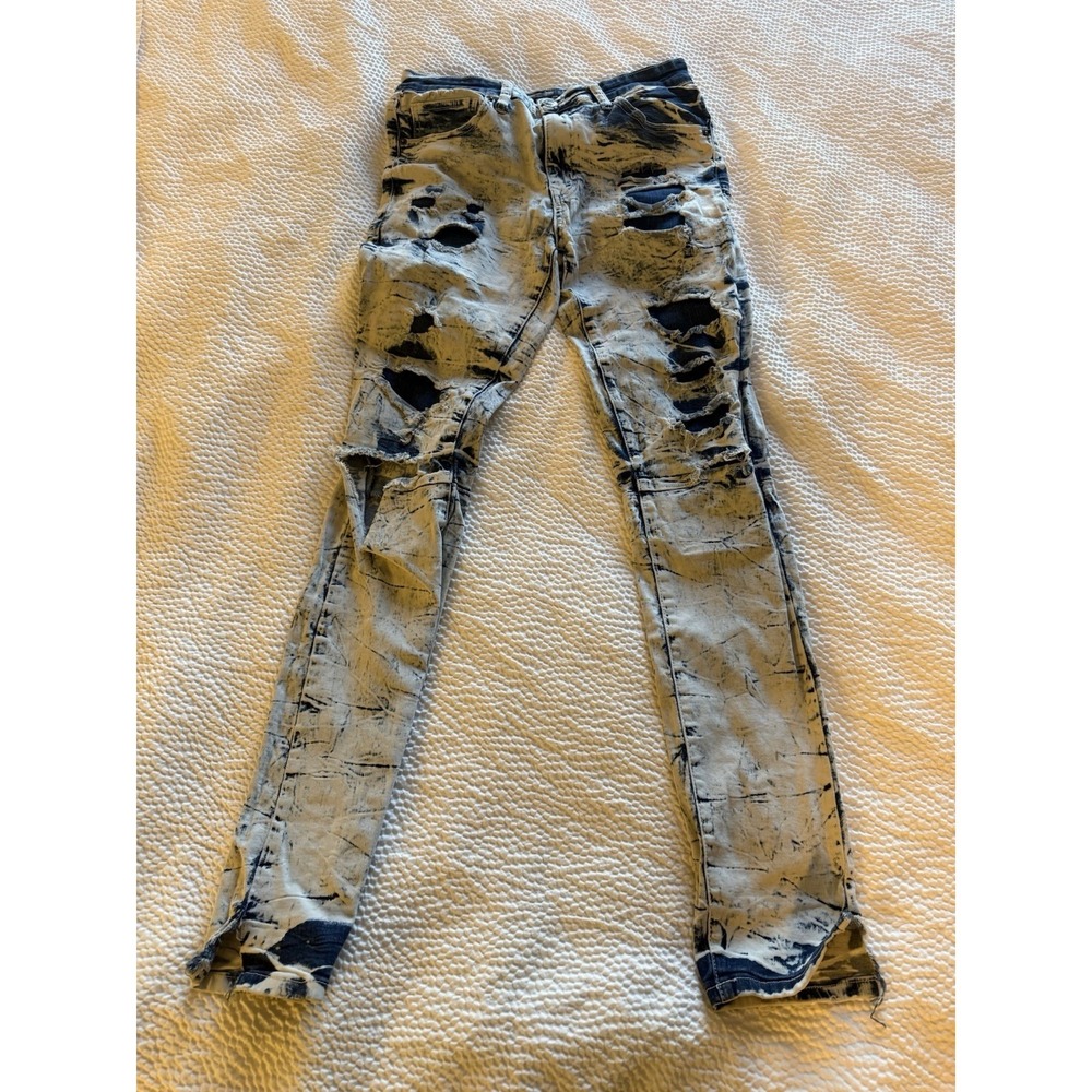 Rue 21 Premiun Jeans Blue/white  Acid Wash 32x34